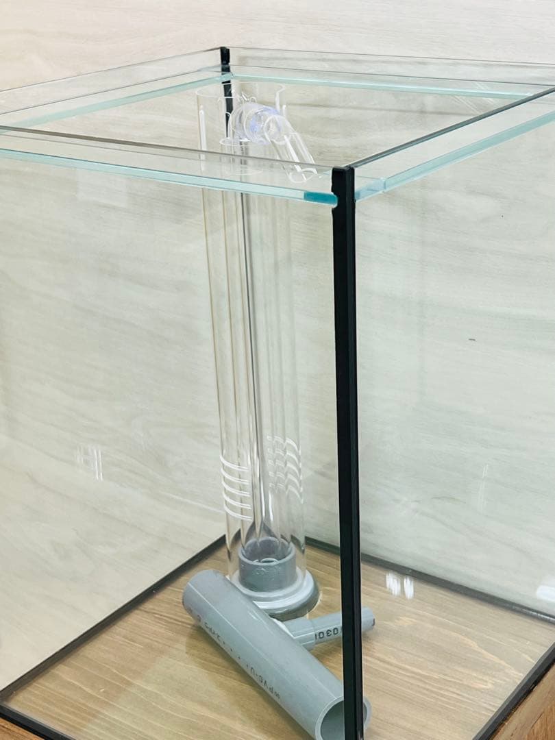 300ｘ300ｘ400オーバーフロー水槽セット　フランジ加工付 ブラックシリコン