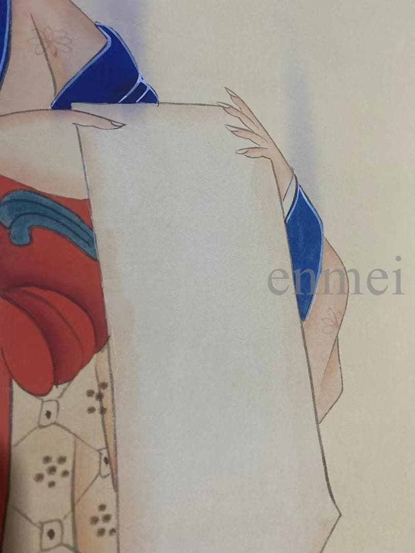 中国古美術・旧藏珍品・張大千款・仕女図・絹本・純手描き・掛軸・中堂畫・郵票落款