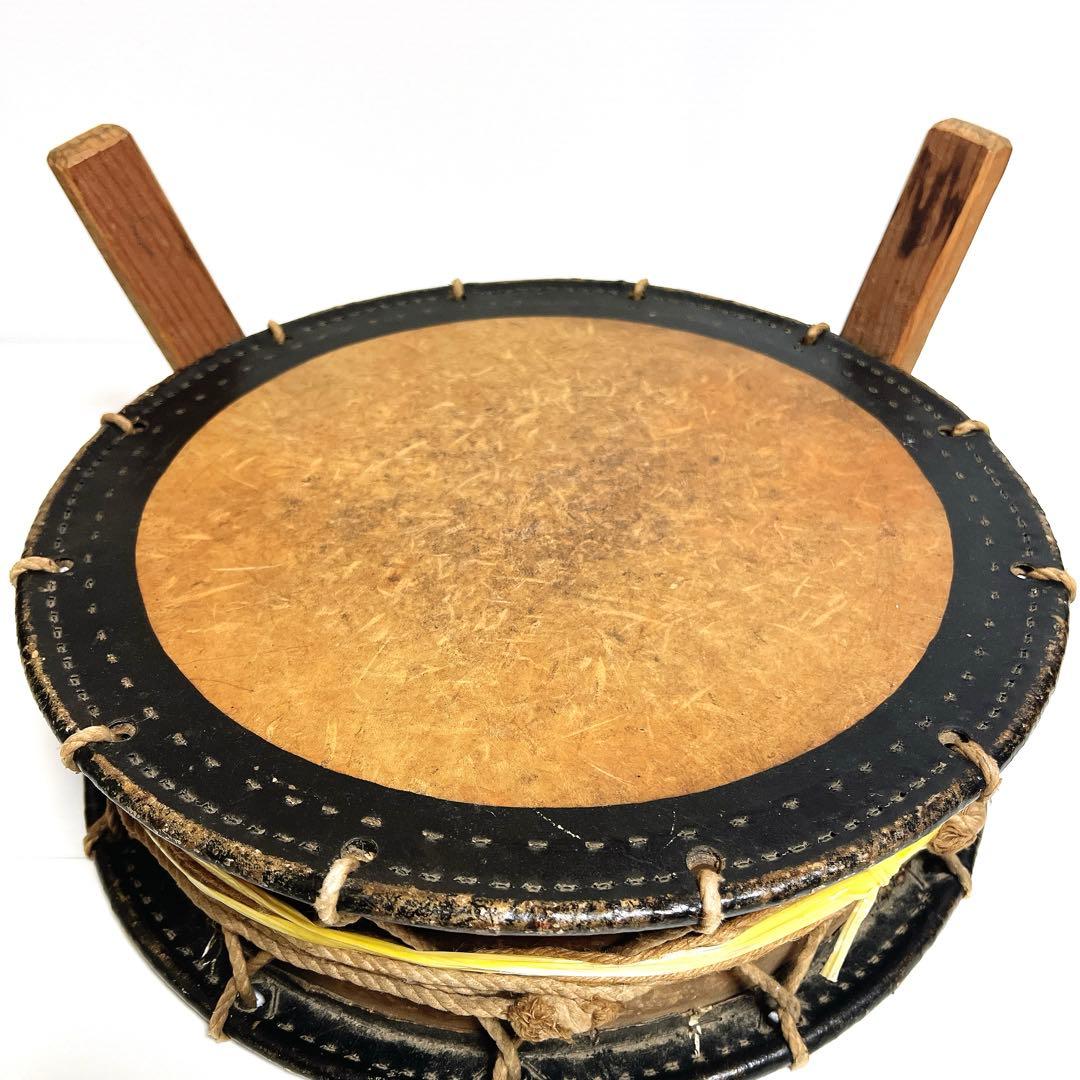 【締め太鼓】　和太鼓 36.8cm×11.2cm 打楽器　和楽器　鼓面良好
