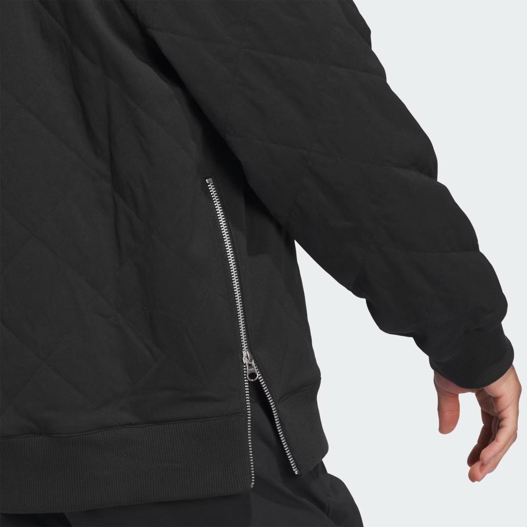 【XL】秋冬 アディダス ゴルフ 保温 中綿キルティング プルオーバージャケット