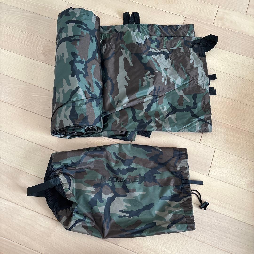 【美品】アクアクエスト/ディフェンダーL（森林迷彩）Lサイズ（3×4m）タープ