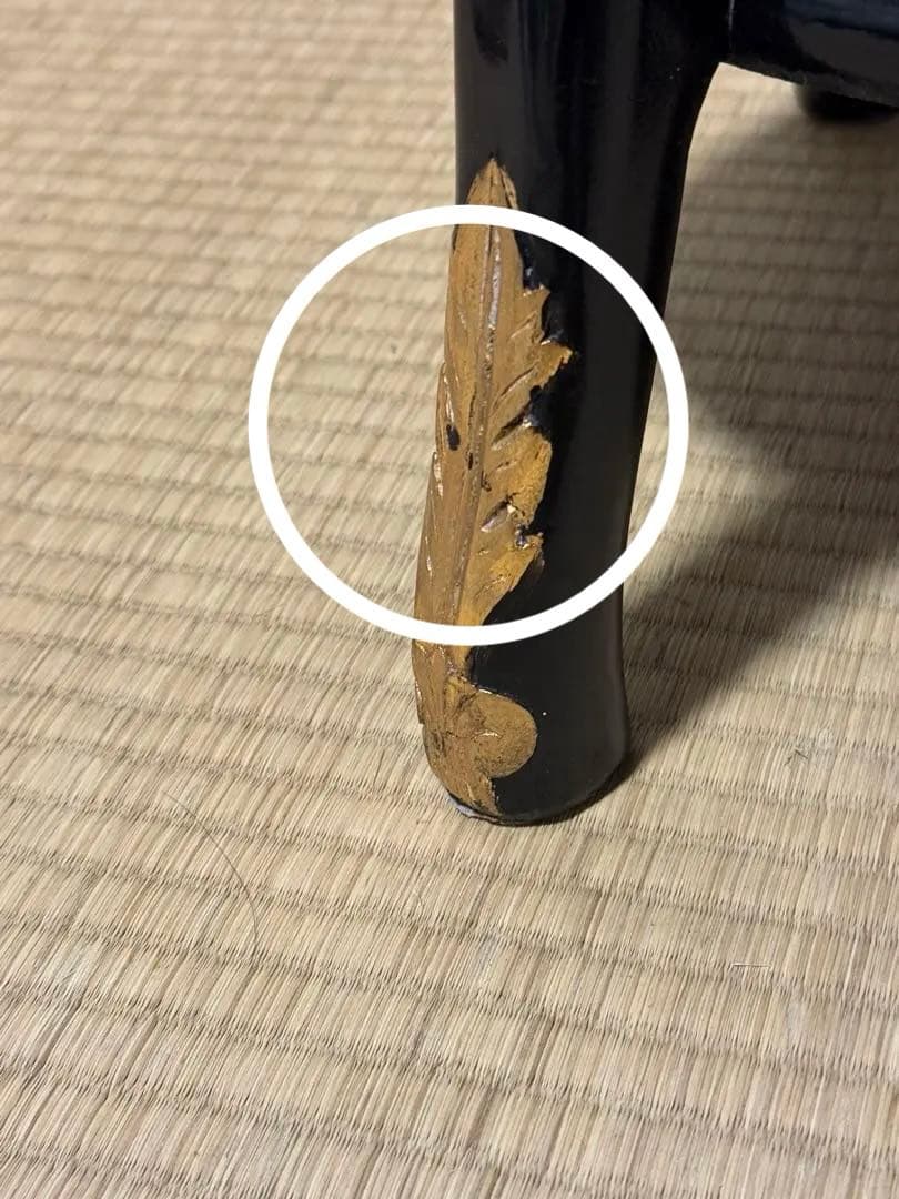 アンティーク　高級金箔家具 中国伝統家具 半円 電話台 コンソールテーブル