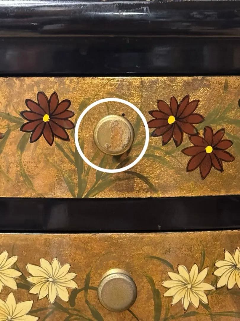 アンティーク　高級金箔家具 中国伝統家具 半円 電話台 コンソールテーブル