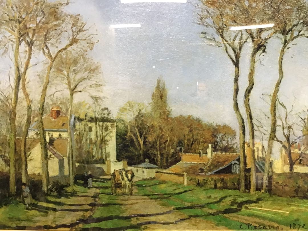 管44☆絵画☆カミーユ・ピサロ☆村の入り口☆複製画