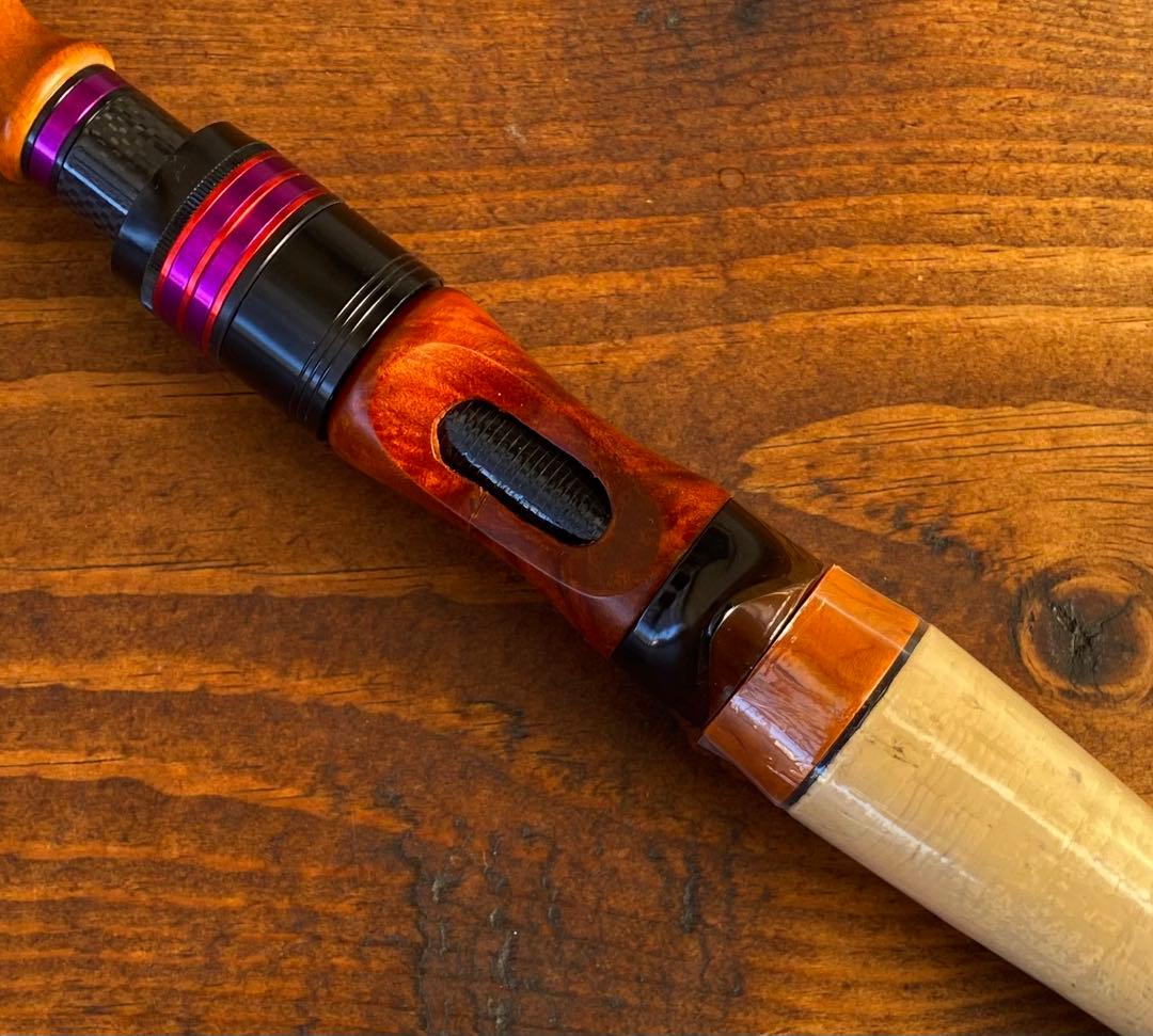 訳アリ　トラウトロッド　テレスコロッド　ウッドグリップ　ベイトロッド　カーボン製