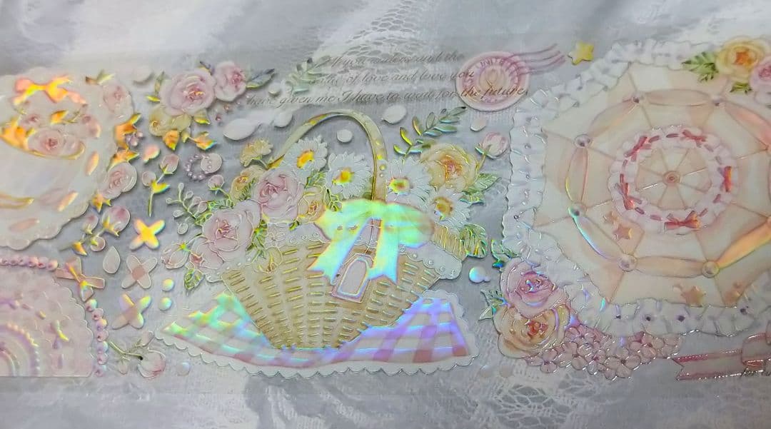 S33＃少女的野餐(虹光)茶犁工作室切り売り海外装飾マステ