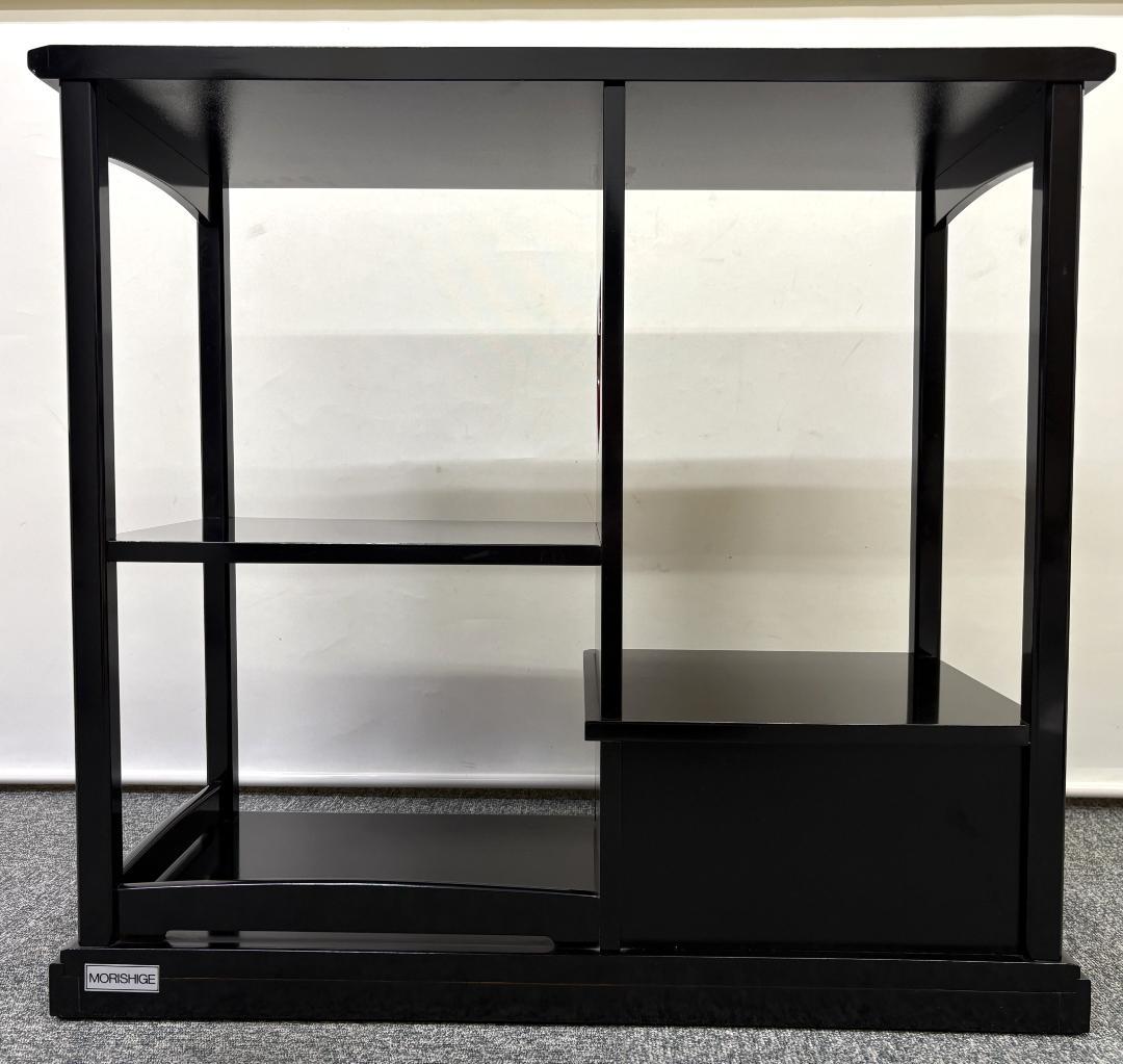 美品 森繁 モリシゲ MORISHIGE 香川漆器 黒漆塗 高級 茶棚 伝統工芸