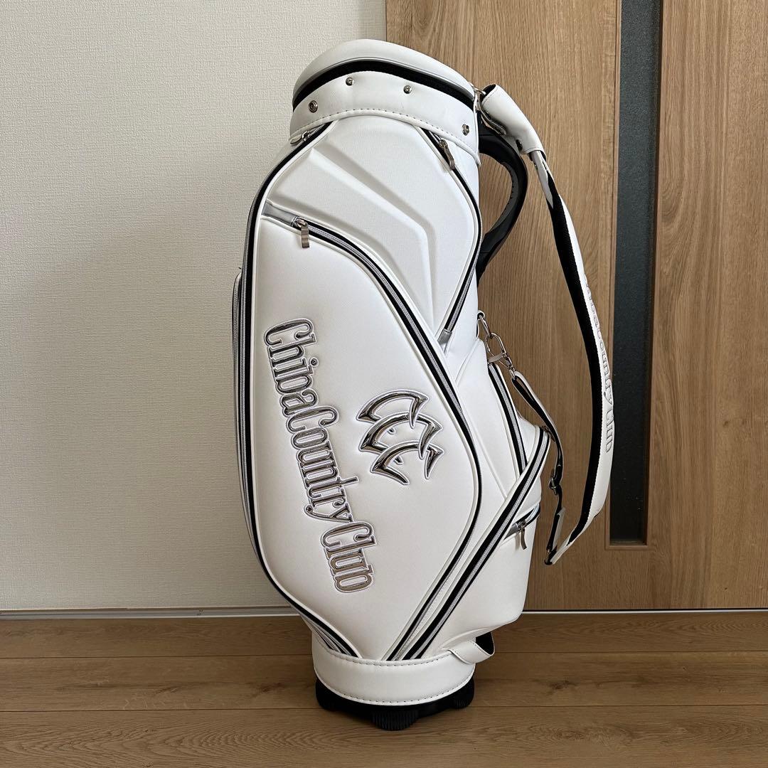美品 千葉カントリークラブ キャディバッグ 8.5型 ホワイト