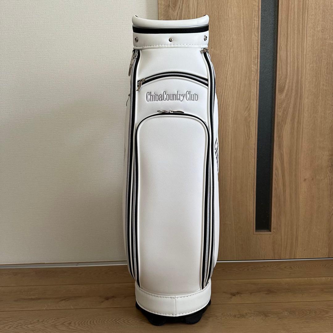 美品 千葉カントリークラブ キャディバッグ 8.5型 ホワイト