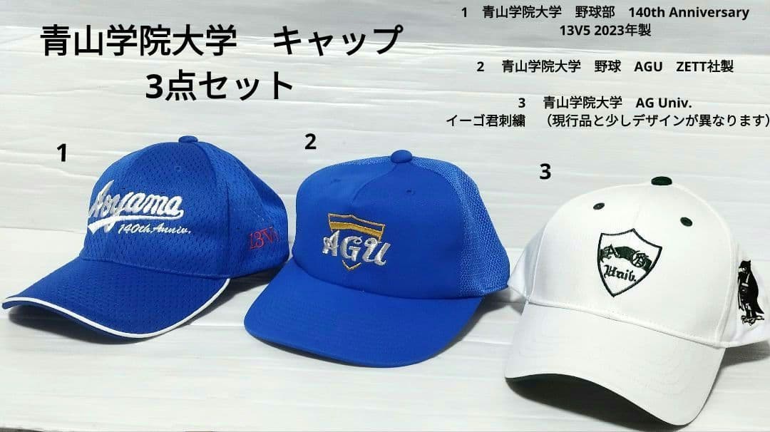 青山学院大学　キャップ　3点セット　内2点野球部関係