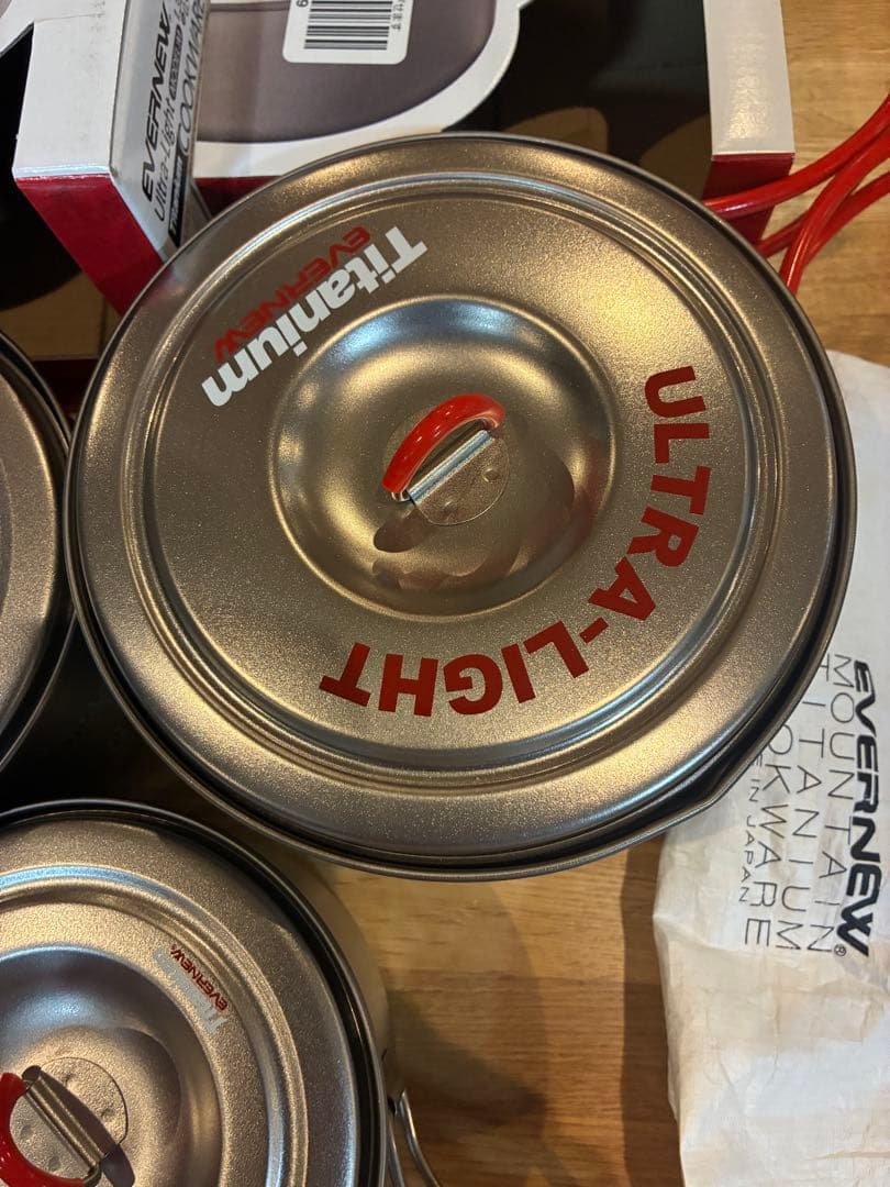 エバニュー　チタン製ウルトラライトクッカー　600/900/1300mlセット❗️