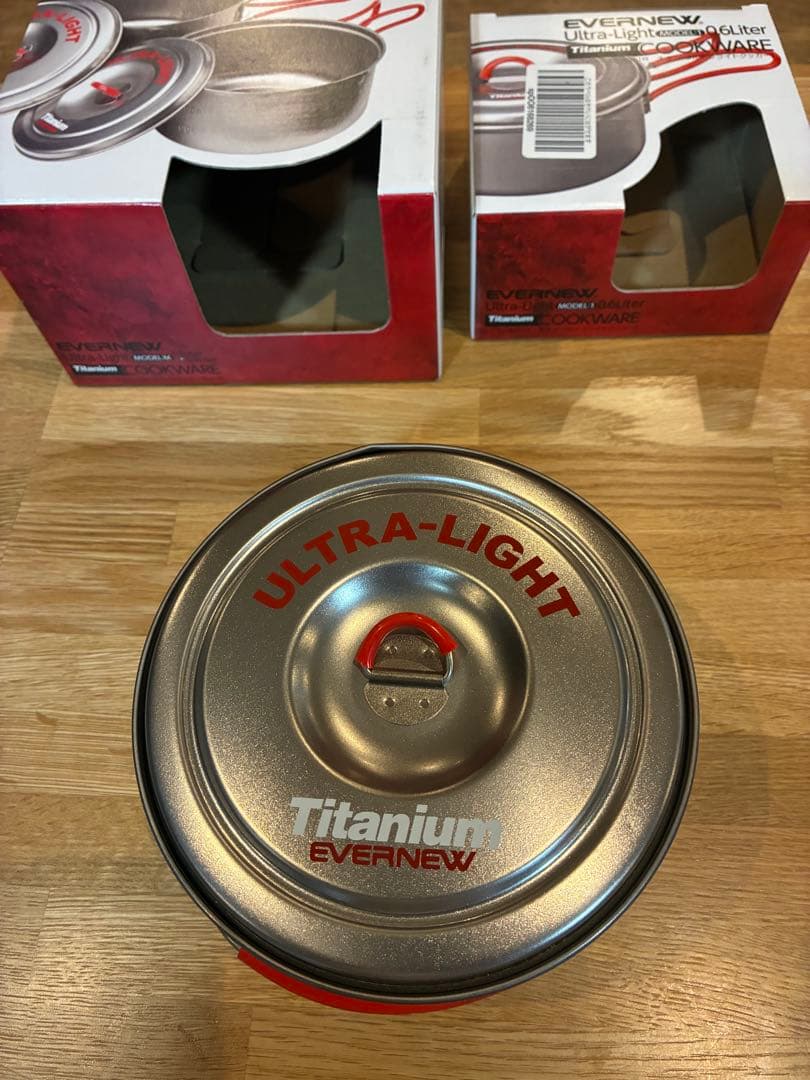 エバニュー　チタン製ウルトラライトクッカー　600/900/1300mlセット❗️