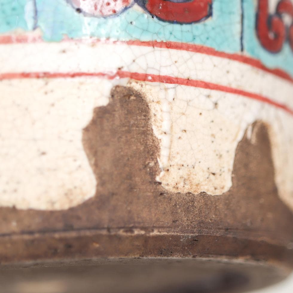 安南 五彩魚藻紋 大瓶 38cm