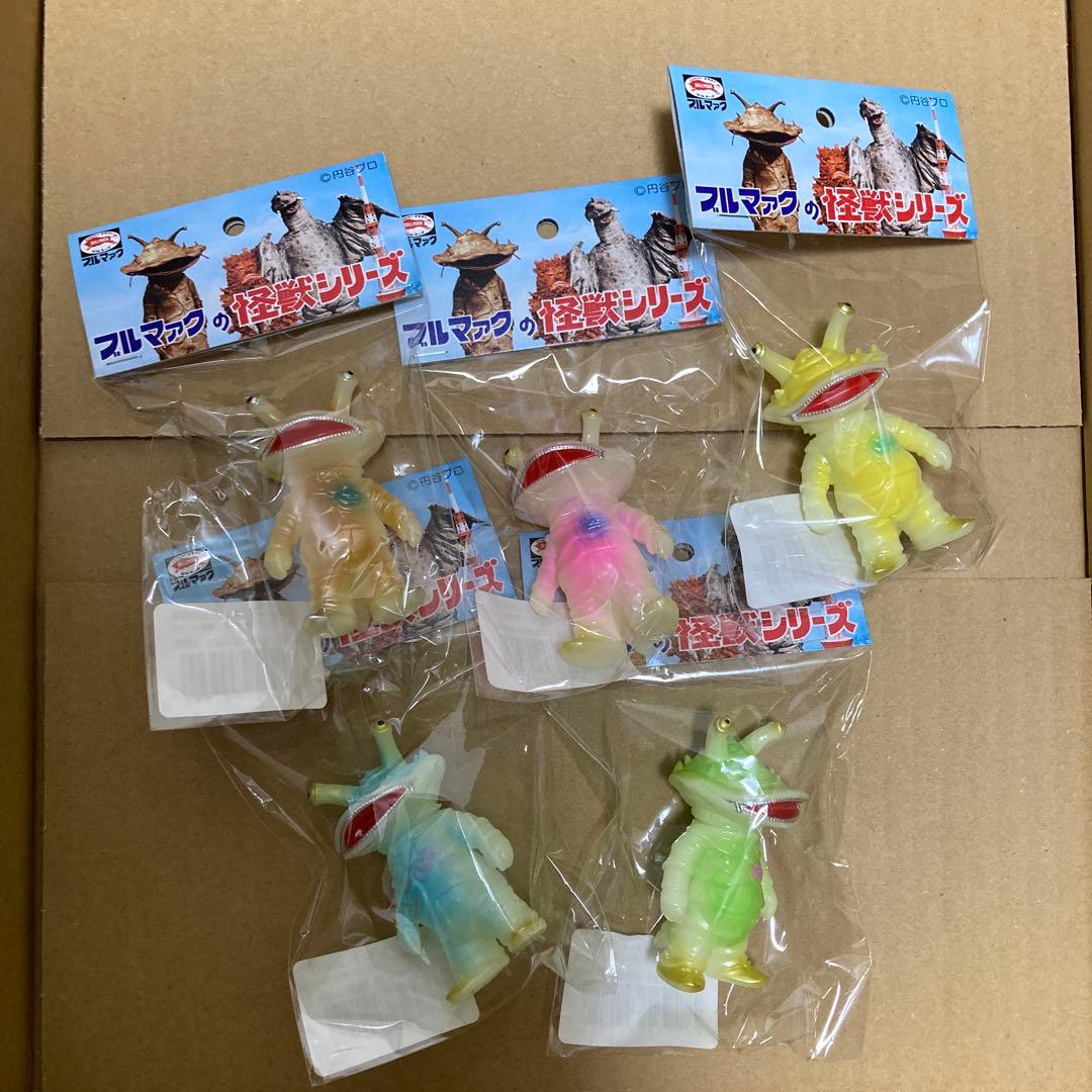 ブルマァク　ちびカネゴン　蓄光5色セット　ソフビ　ウルトラQ