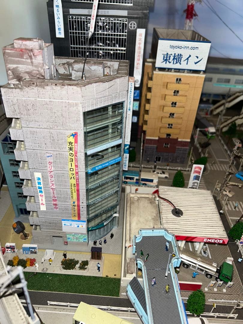 都市風景模型 ジオラマ　　ゴジラ　鉄道　Nゲージ