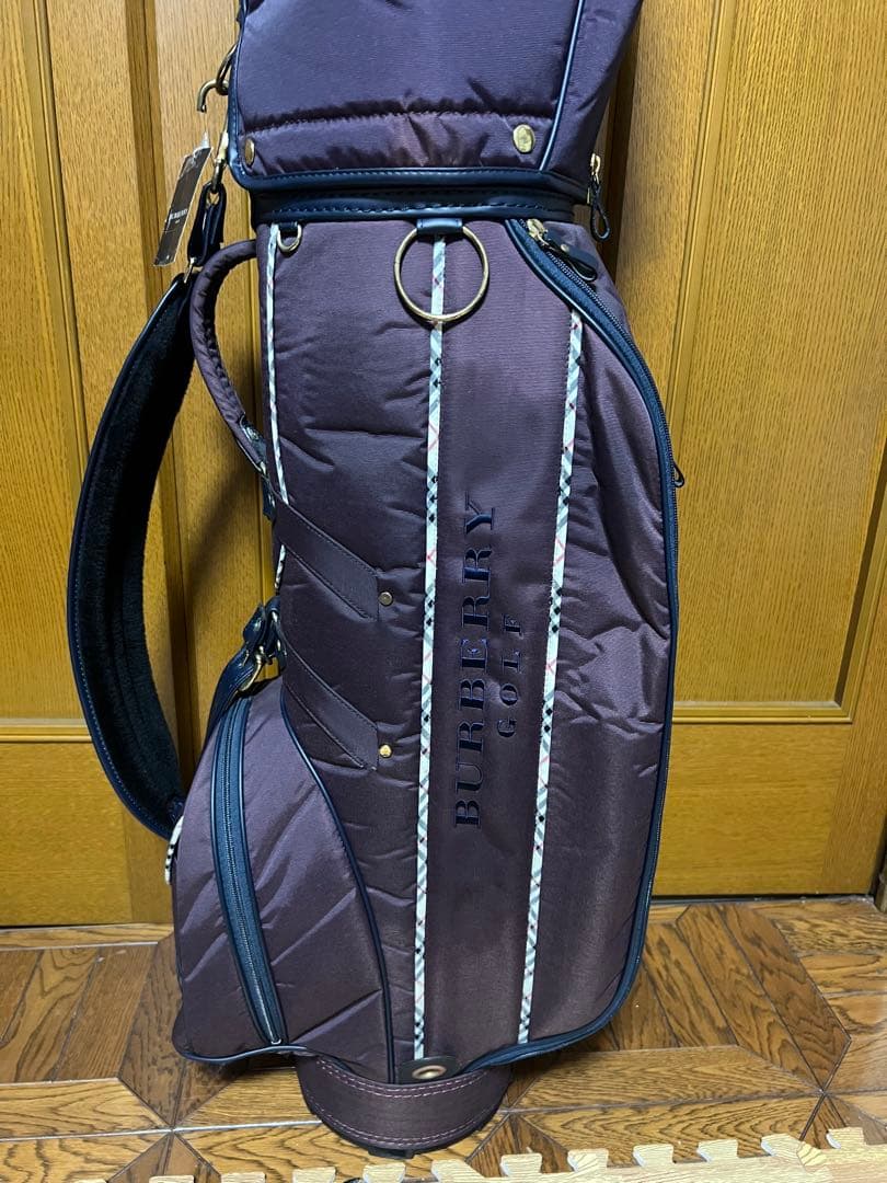 良品 バーバリー ノヴァチェック キャディバッグ 本革　ナイロン　ゴルフバッグ