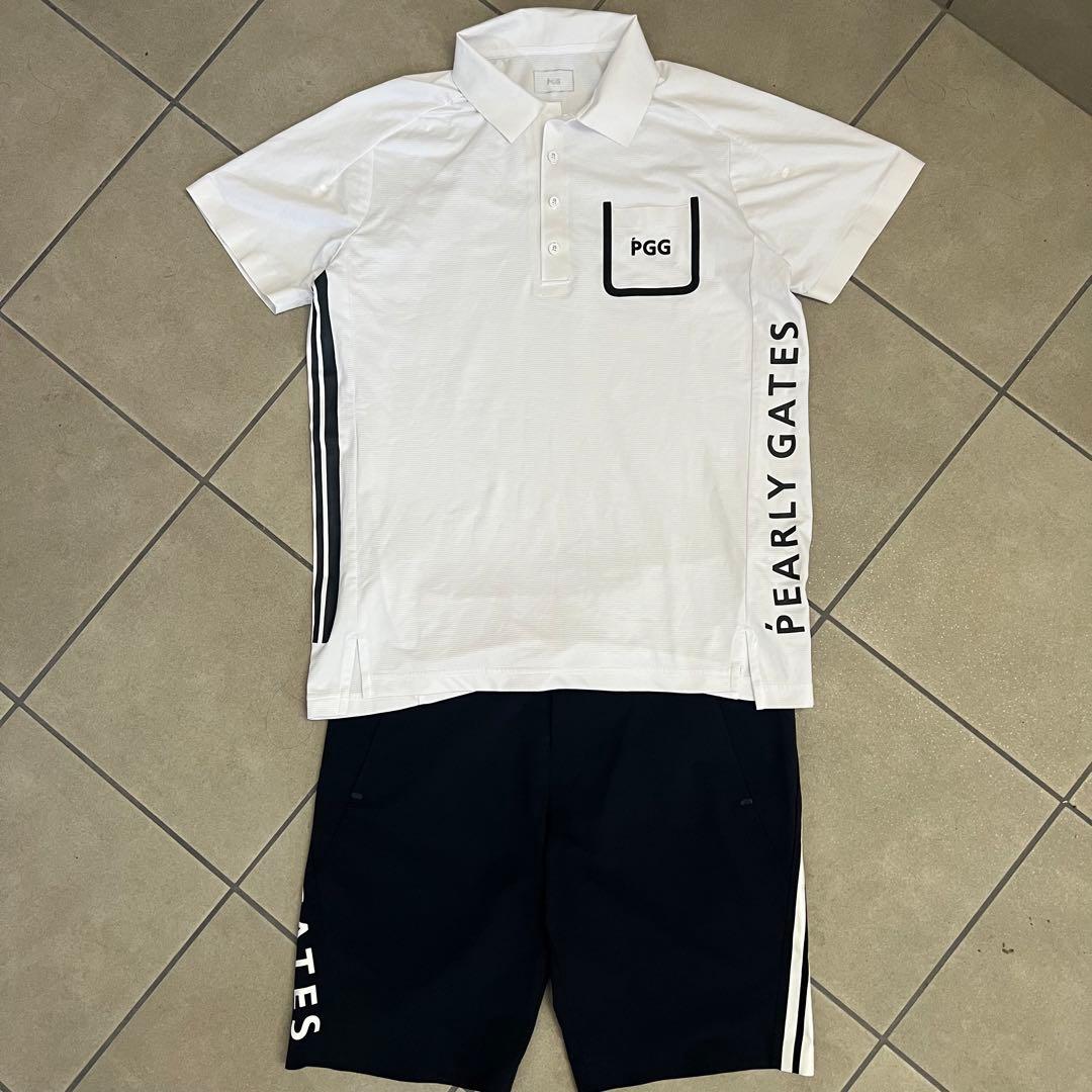 PGG パーリーゲイツ　セットアップ　ポロシャツ　ハーフパンツ　メンズ　ゴルフ