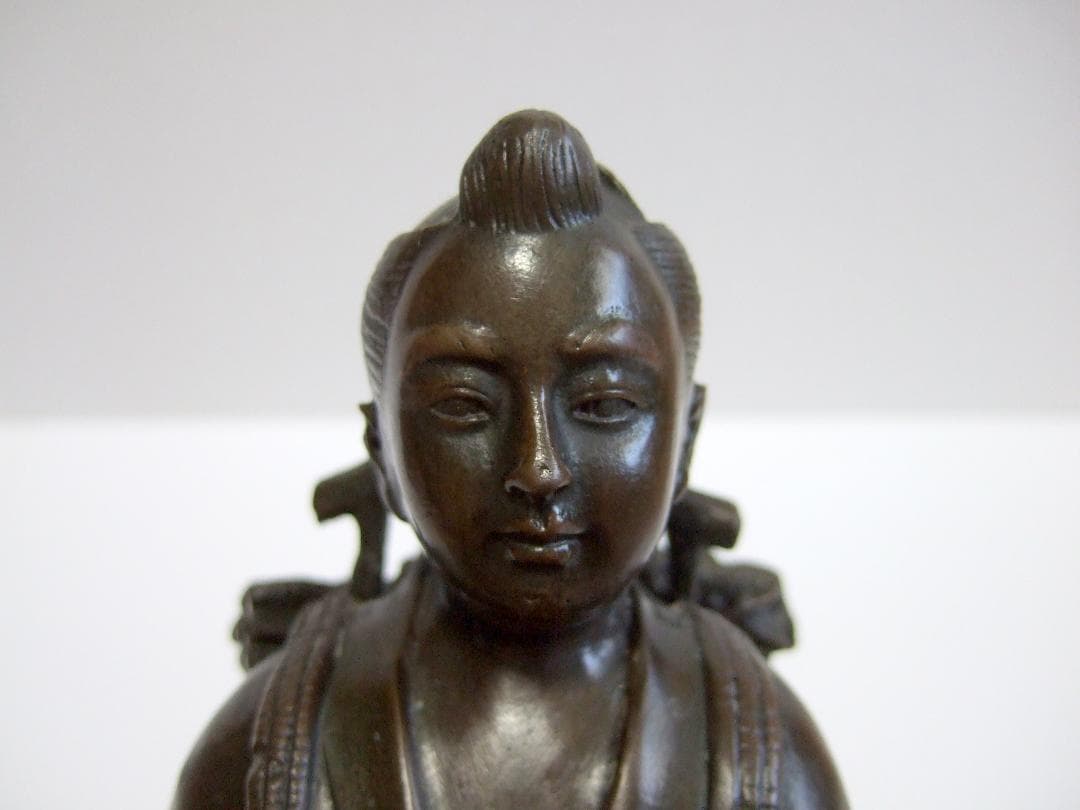 m*す様 二宮金次郎像 銅像 ブロンズ彫刻 置物 銅製 二宮尊徳 / オブジェ