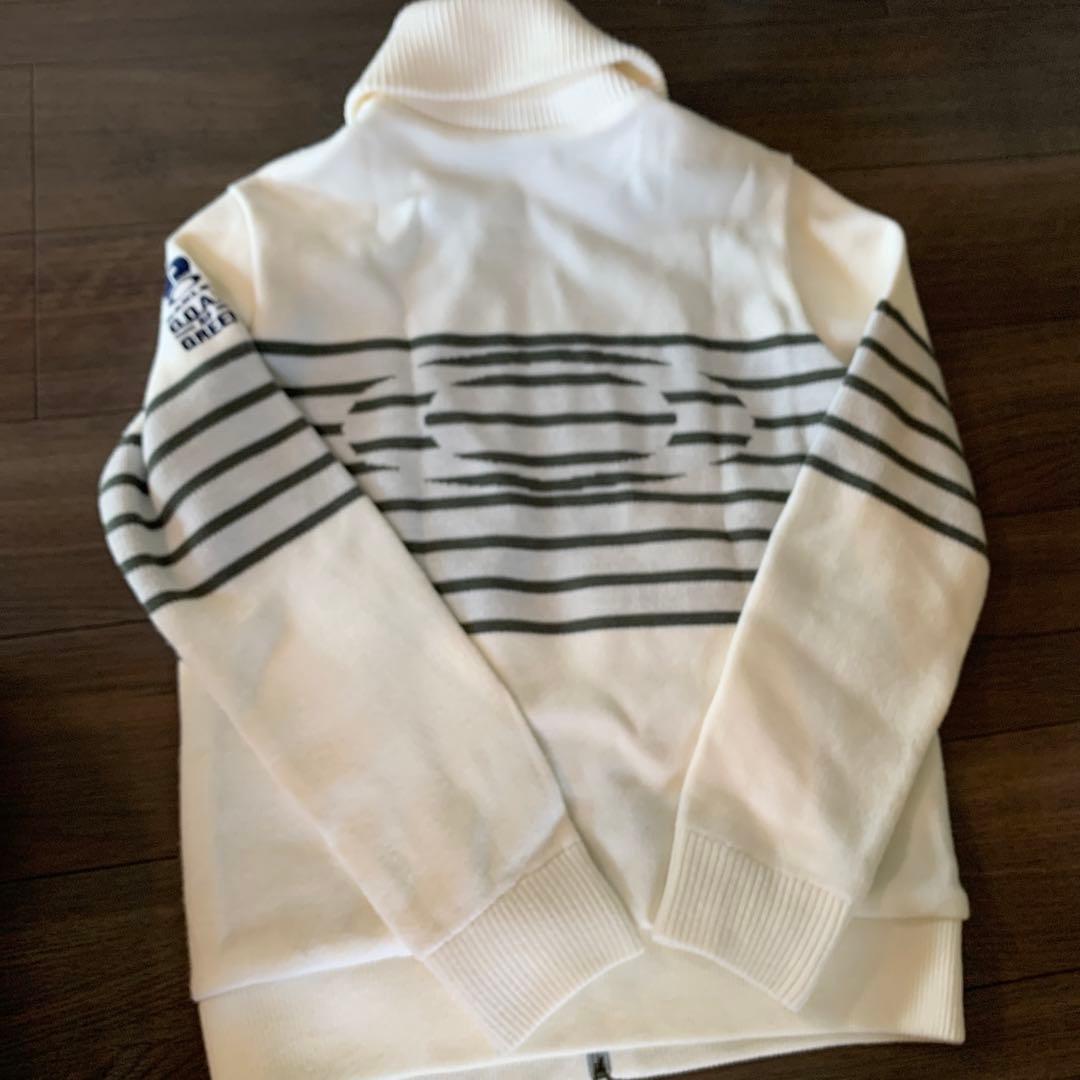 Oakley ストライプ入り ジップアップジャケット M ホワイト