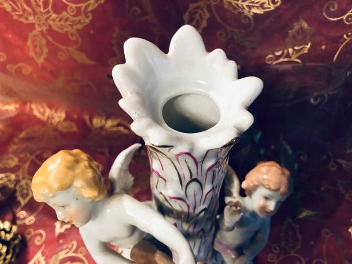 ☆ヘレンド★エンジェル天使のキャンドルスタンド★透かしオープンワーク