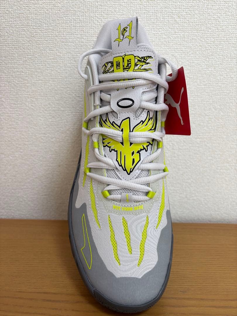 Puma バスケットボールシューズ ラメロボールMB.03 グレー/イエロー