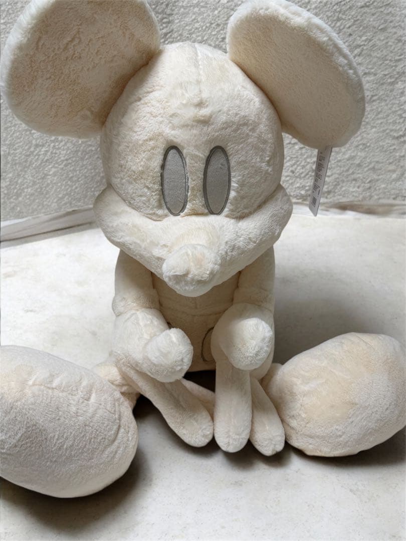 ミッキーマウス 100cmぬいぐるみ 白黒セットブランケット付