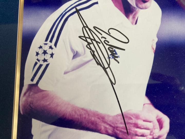 ジダン 直筆サイン額装フォト ジョージベスト社 レアルマドリード