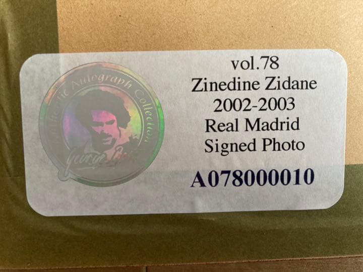 ジダン 直筆サイン額装フォト ジョージベスト社 レアルマドリード