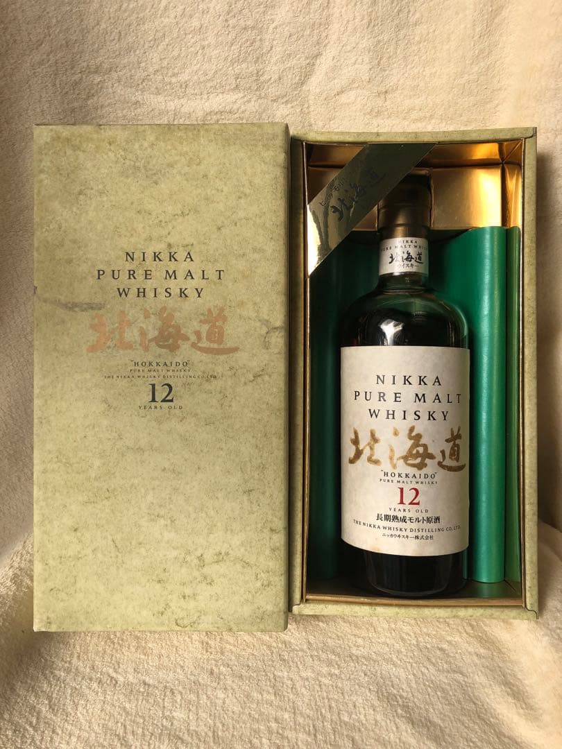 【未開栓・希少品】ニッカ　ピュアモルトウイスキー　北海道　12年　金文字