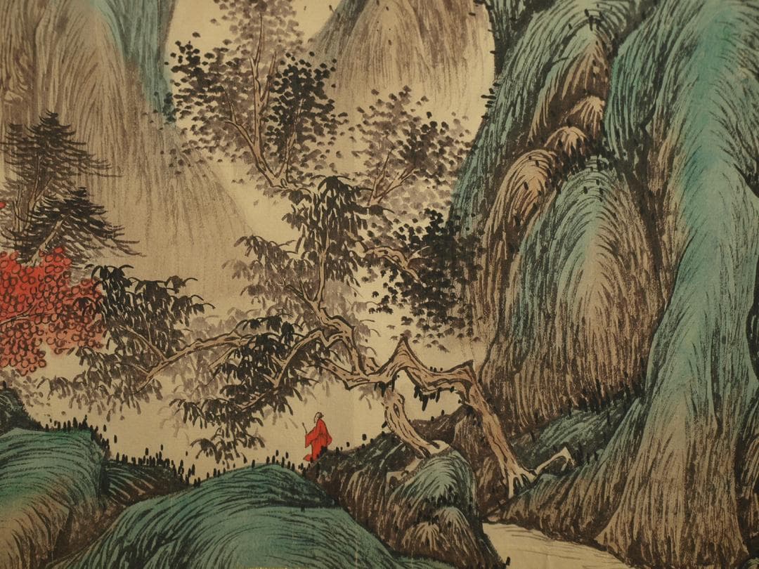 骨董市仕入れ品　中国明時代の掛軸　沈周作 骨董品 BD358A11-6