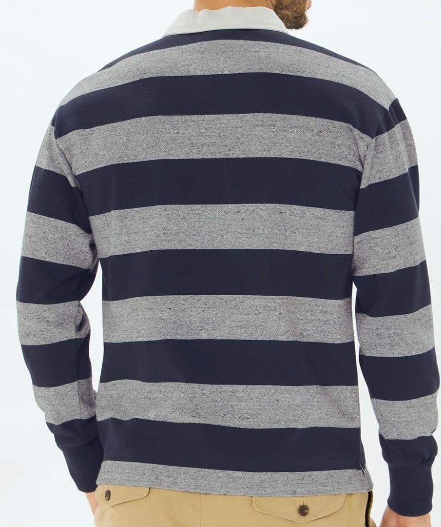 【美品】Canterbury ラガーシャツ グレー/ネイビー