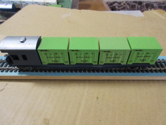 旧型コンテナ車 ５両セット HOゲージ (金属製４プラ製１・エンドウ/カトー製）