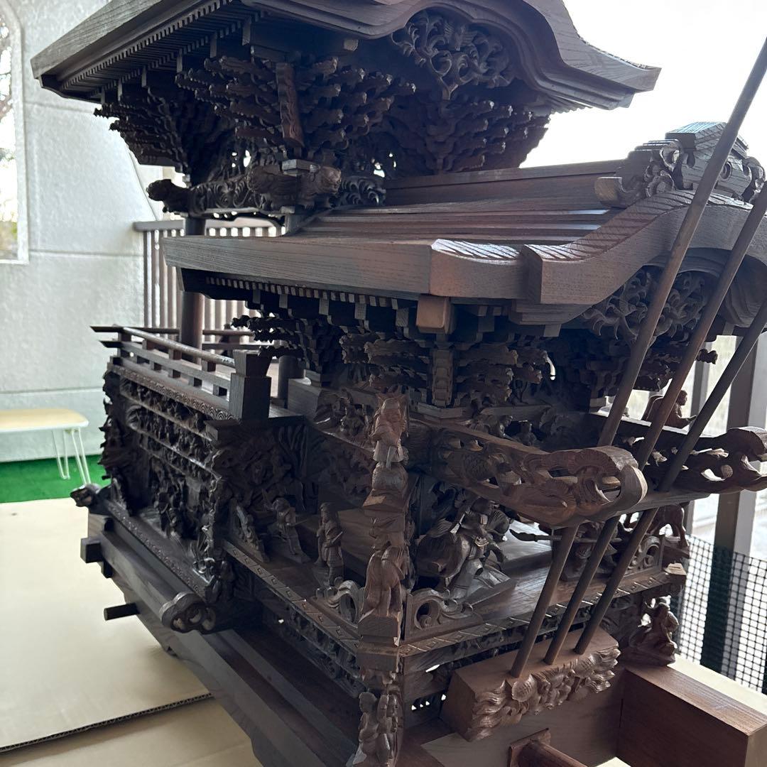 全国配送okです！だんじり自車　欅製　家宝級代物　画像更新！4分の１サイズ