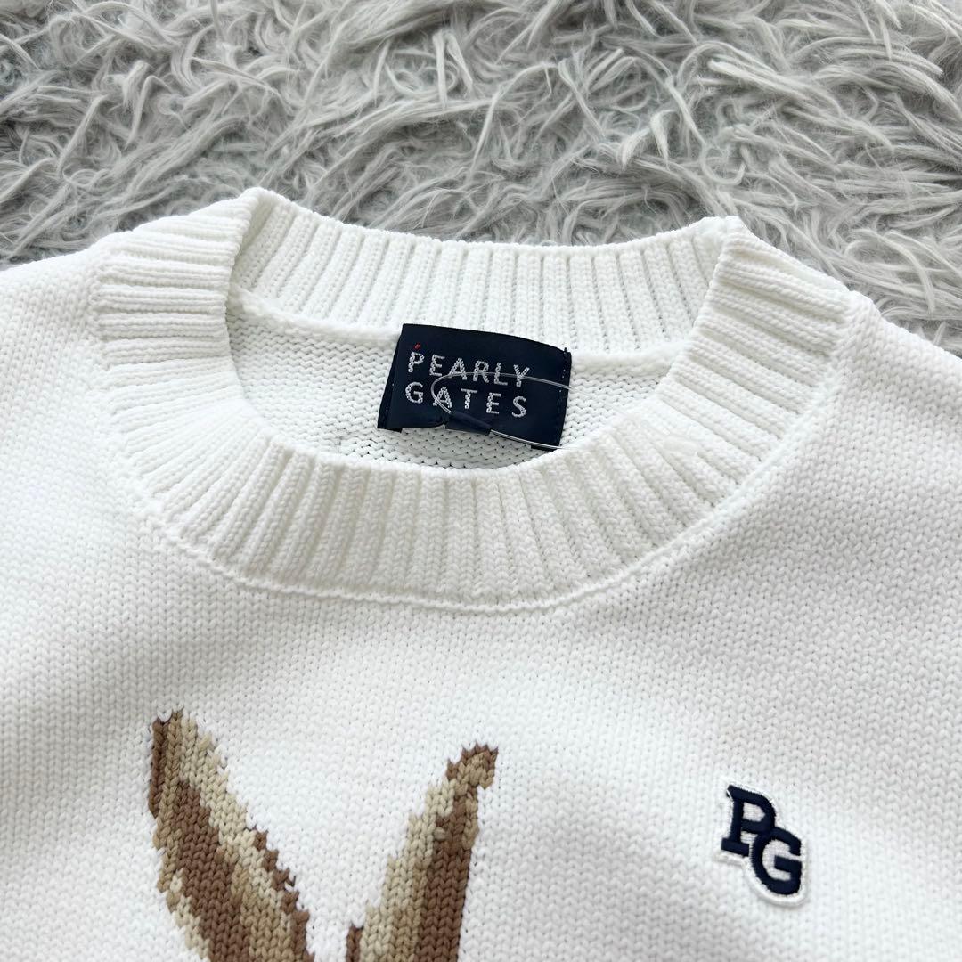 新品　パーリーゲイツ　ニット　セーター　ラビット　うさぎ柄　ホワイト　サイズ0