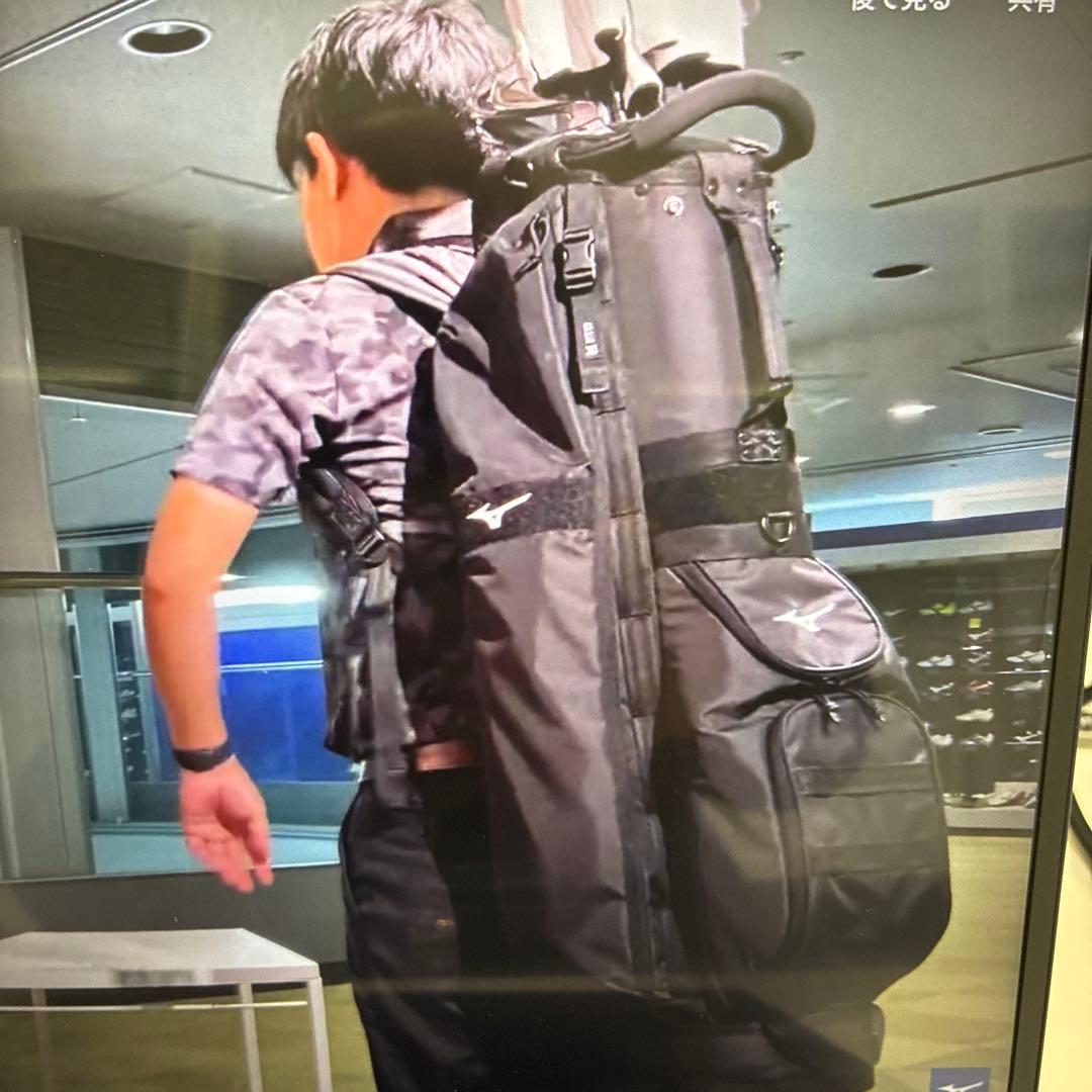 キャディバッグ ミズノ FLOTT 　垂直方向に背負えます　電車移動楽