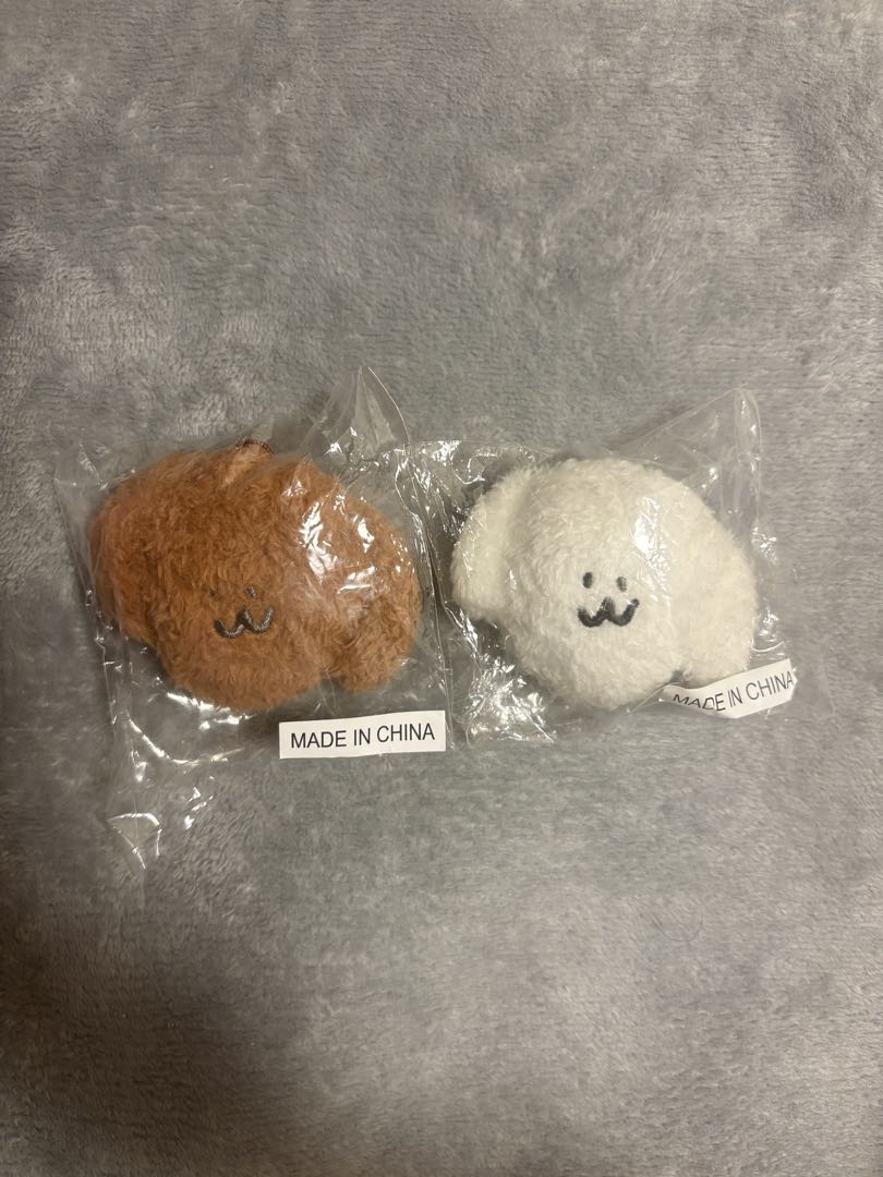 SaucyDog わんこぬいキーホルダー 白 茶 サウシードッグ犬