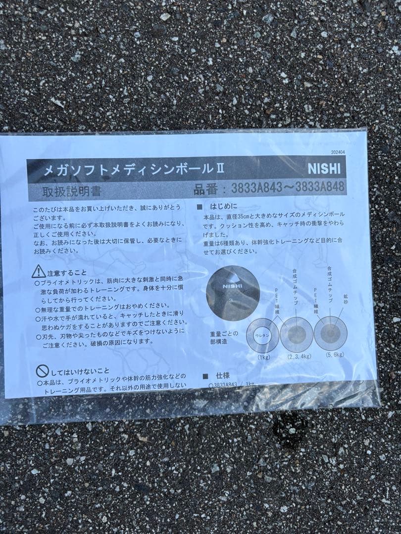 NISHI ニシ　メガソフトメディシンボール　2KG 新品