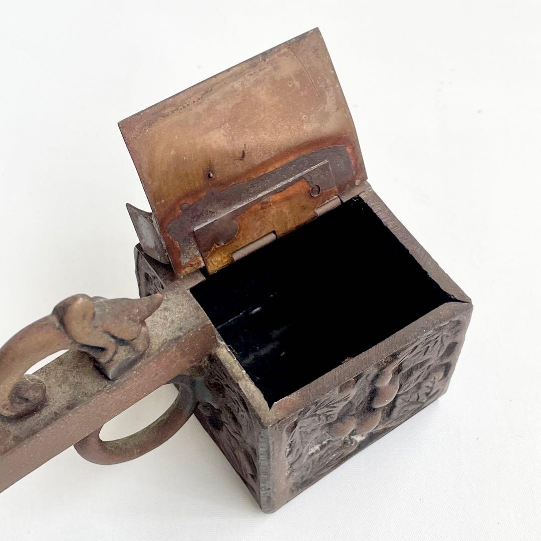 銅製 矢立 筆記具 布袋 アンティーク 骨董 大きいサイズ