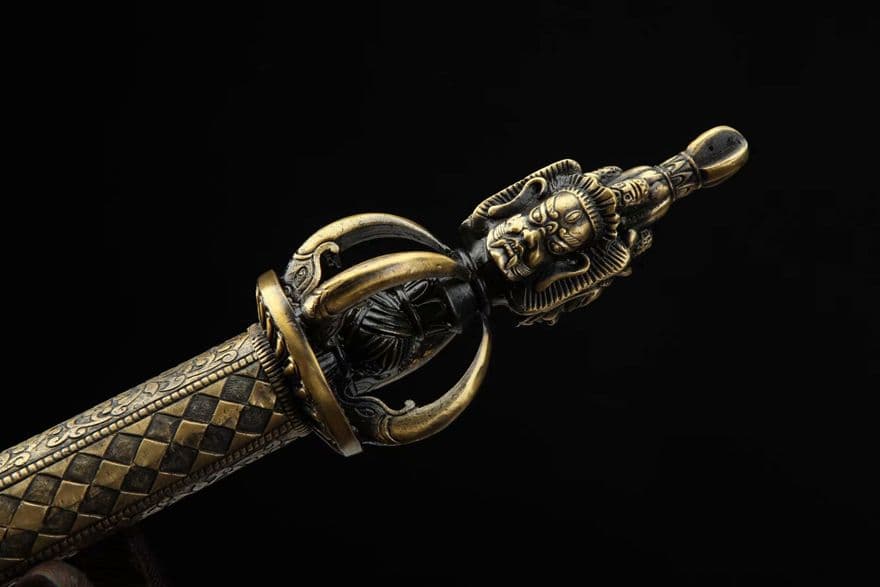三鈷剣 倶利伽羅剣 仏教美術 竜頭伏魔刃 古兵器  武具　刀装具　日本刀　模造刀