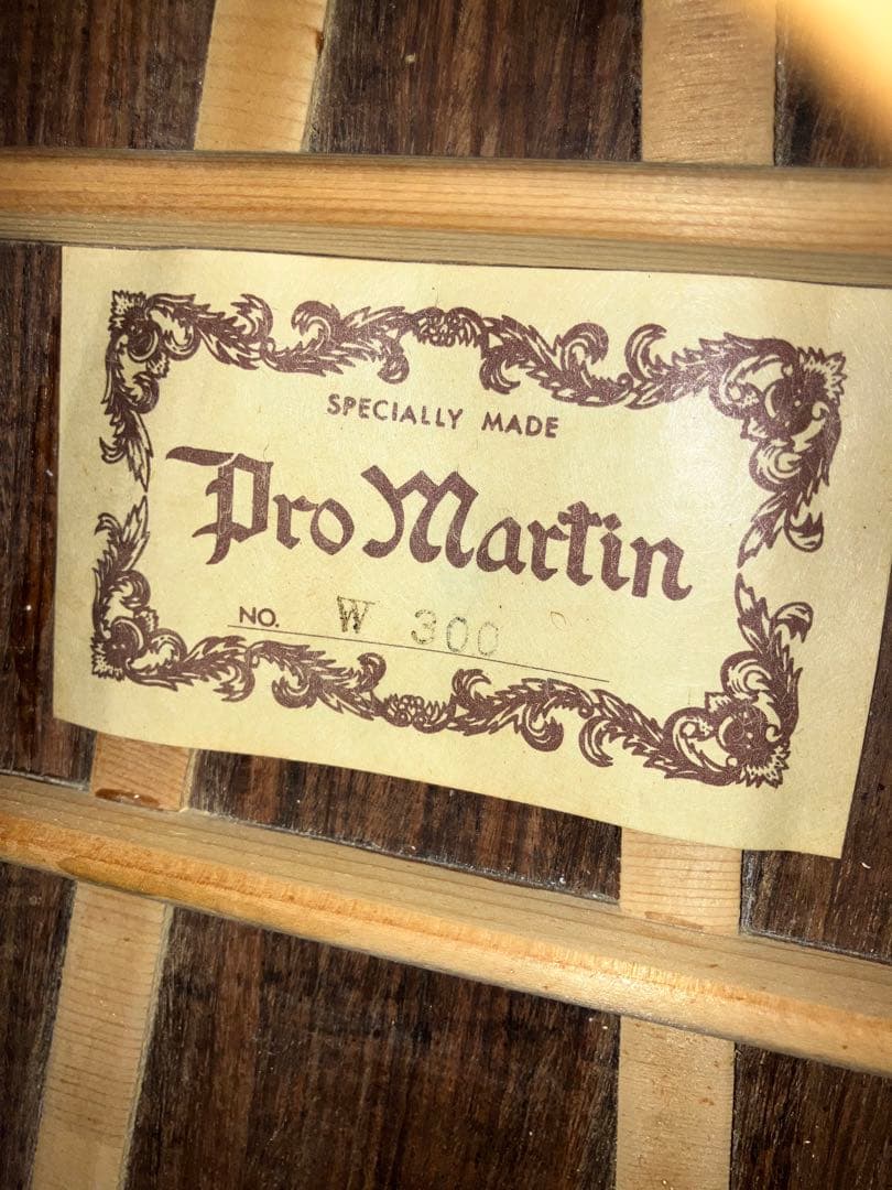 Pro Martin W300 バック3P 縦ロゴ 豪華インレイ アコギ 整備済