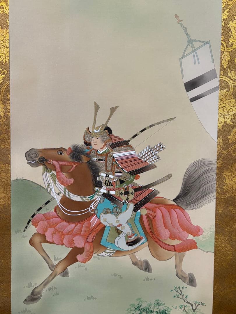 「武者」　山口青慶　掛け軸 掛軸 共箱あり