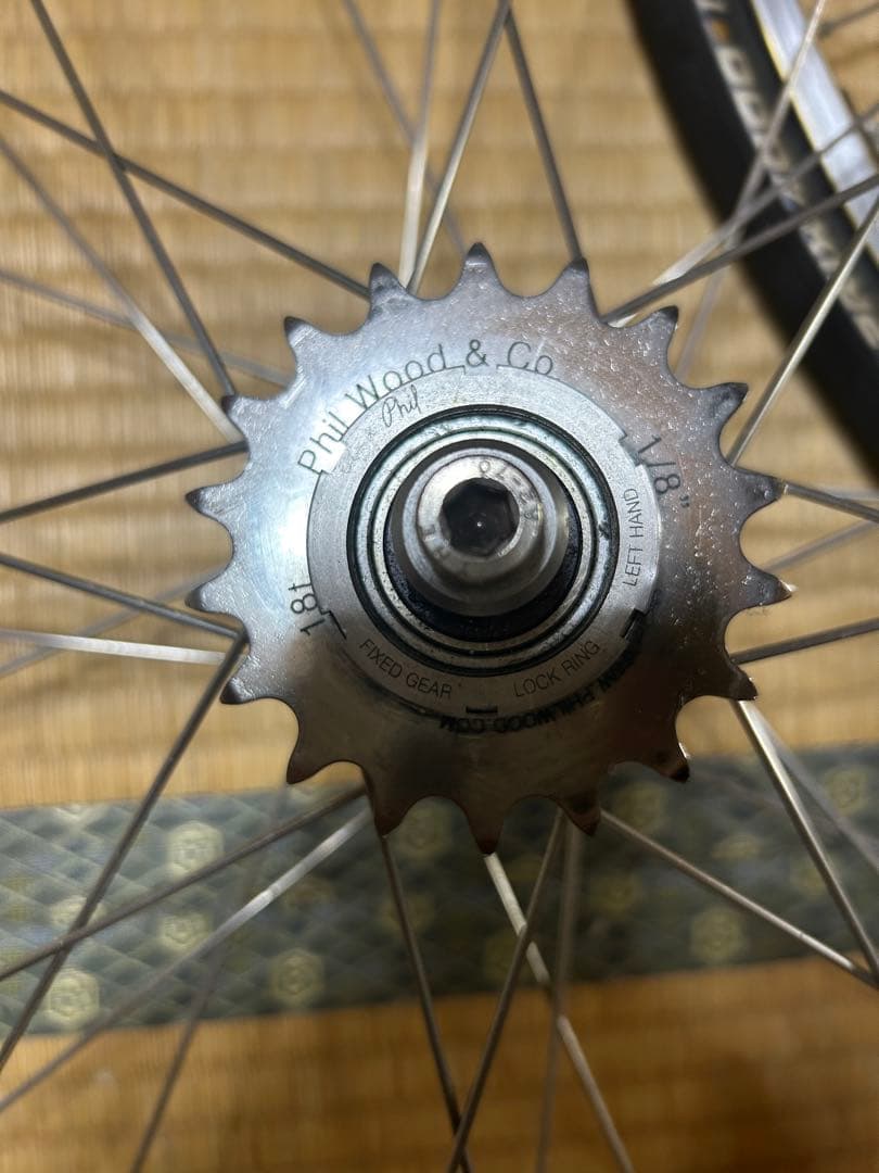 PHILWOOD track wheel 前後 希少 ホワイト リムコグ付き