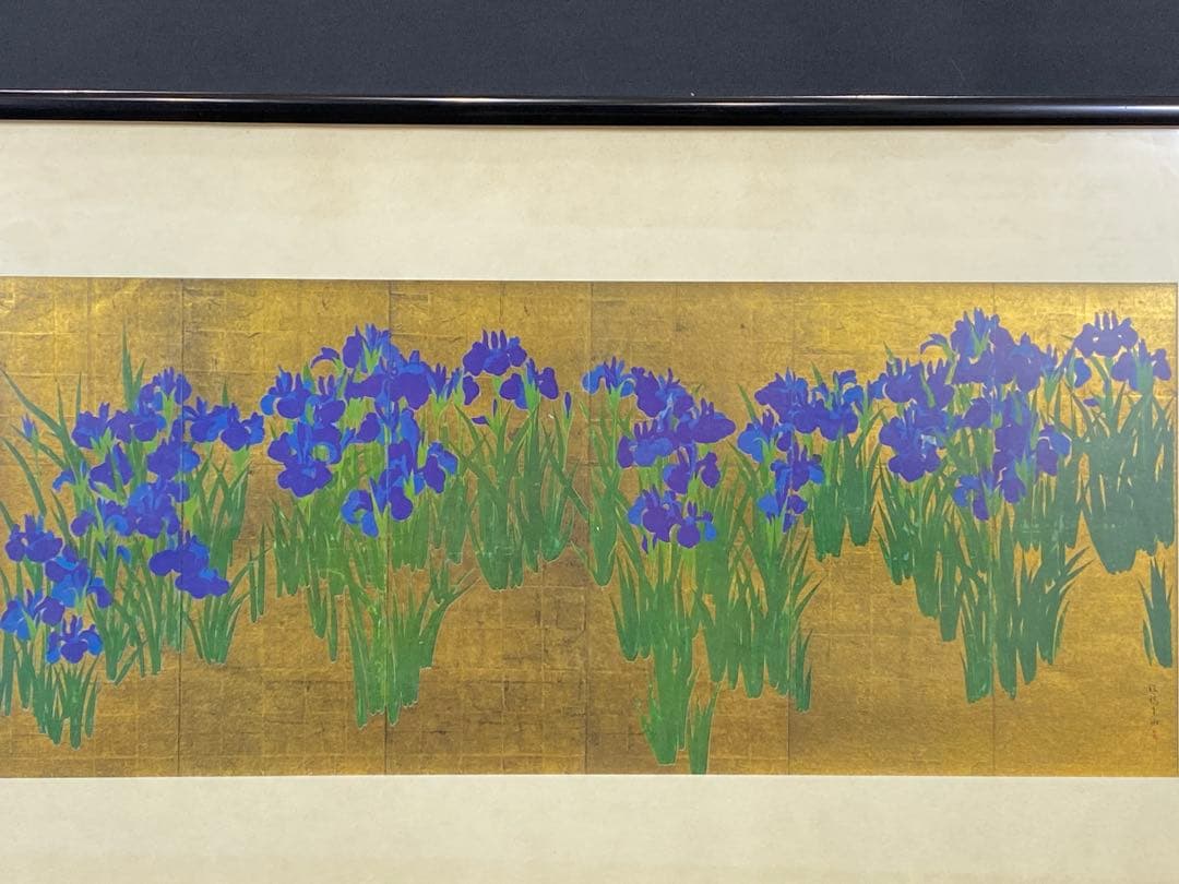 5098■尾形光琳 燕子花図 複製品 額装 左隻