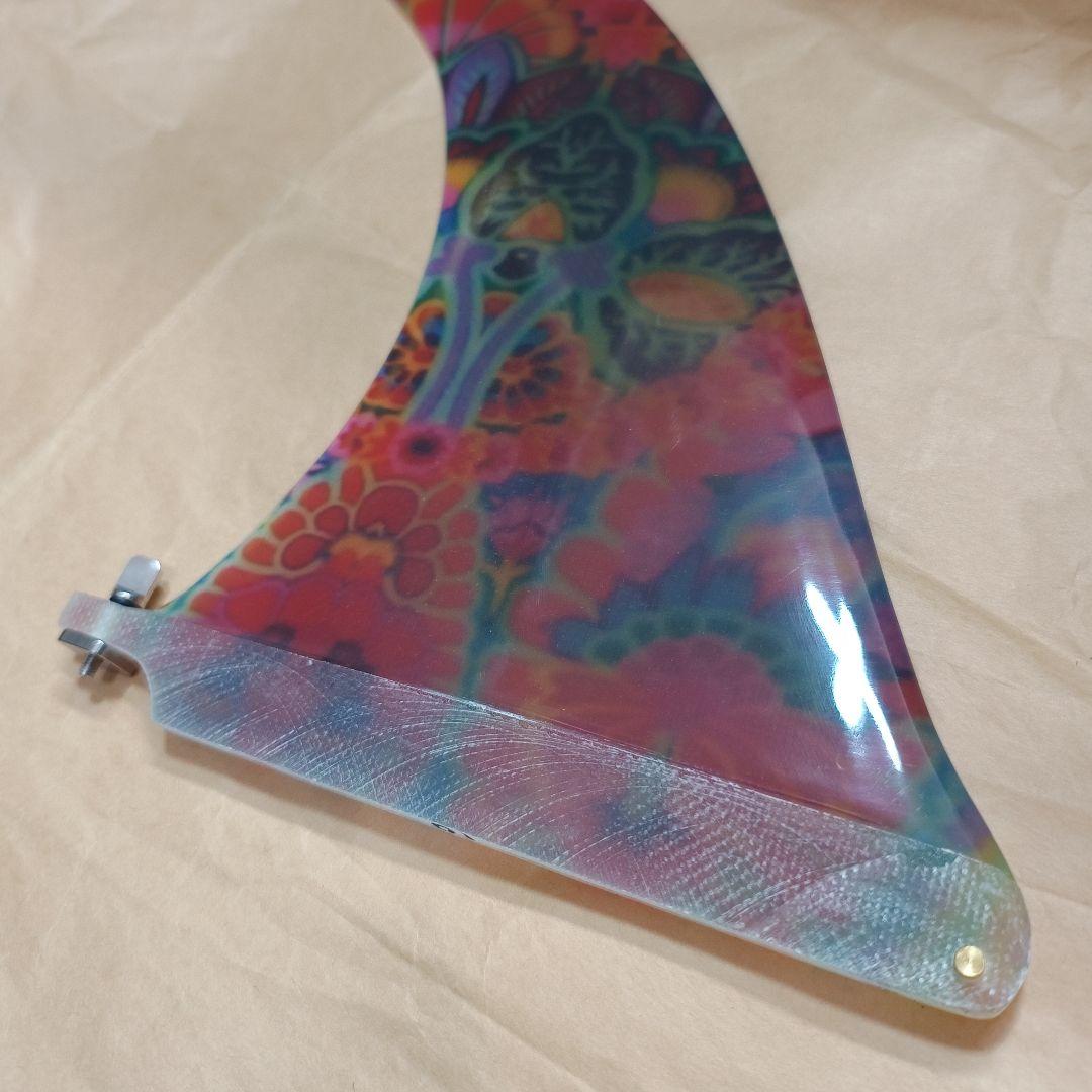 アートグラス　10インチ センターフィン　ロングボード　シングルフィン
