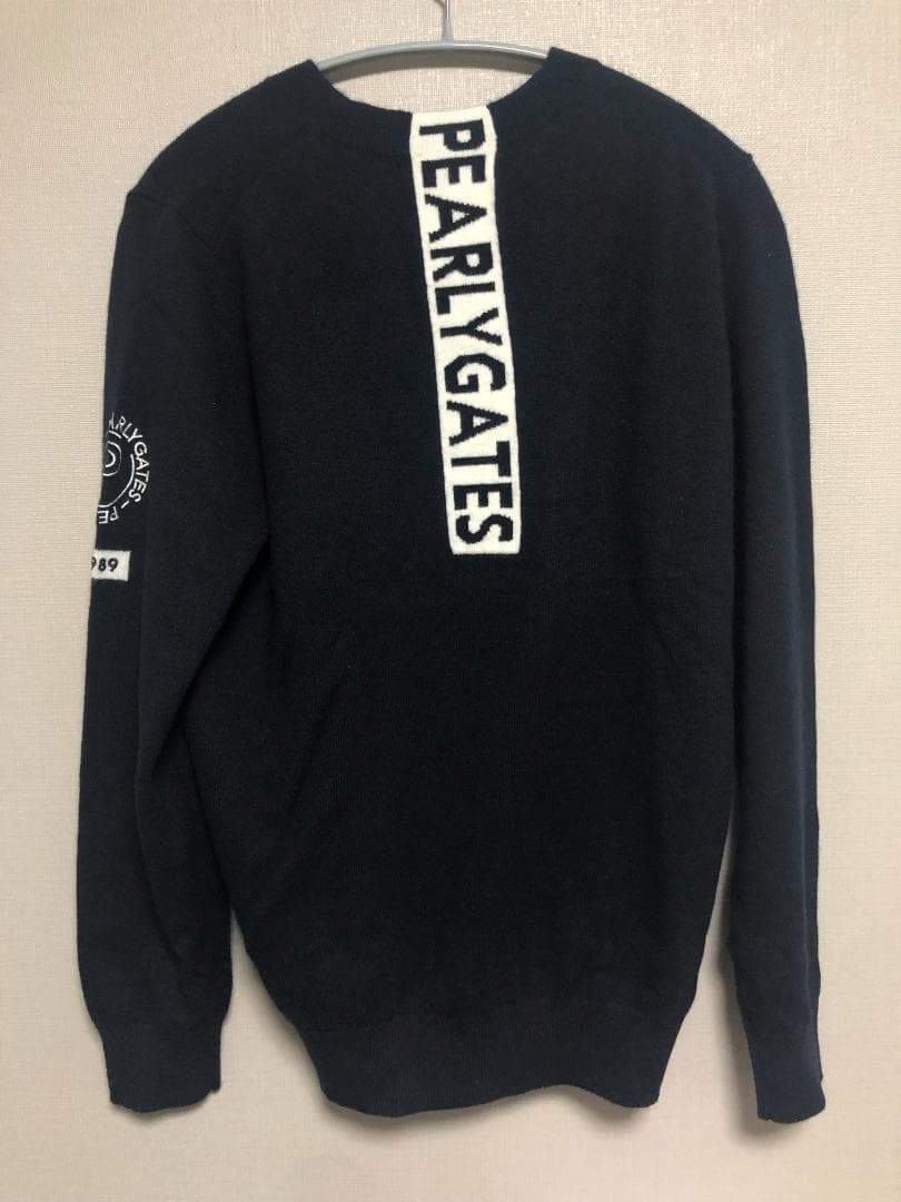 未使用 カシミヤ クルーネックニットセーター カシミヤ100% 4 M 濃紺