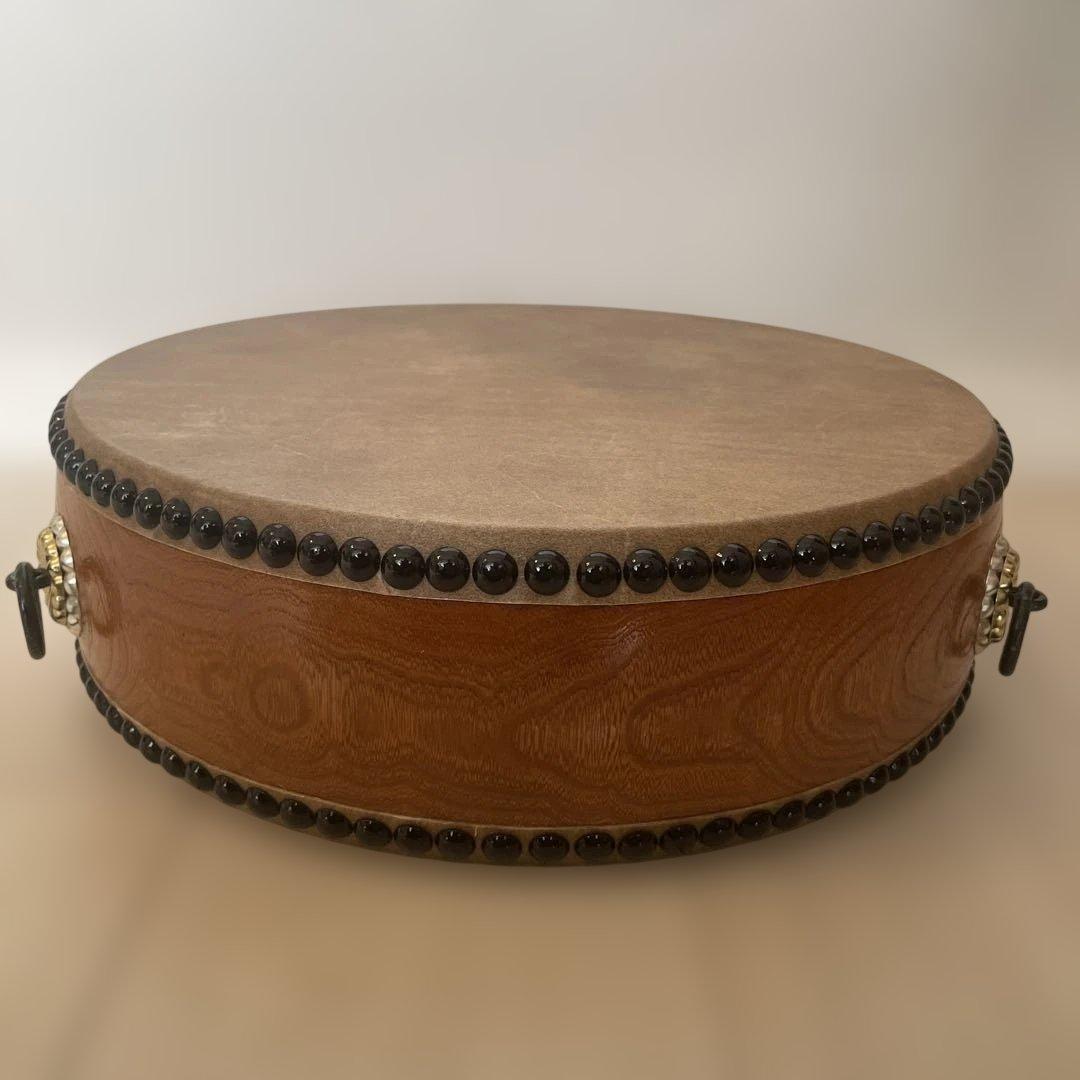 和太鼓 平太鼓 33cm 1尺1寸　和楽器 上鳴 日本製　くりぬき　本革