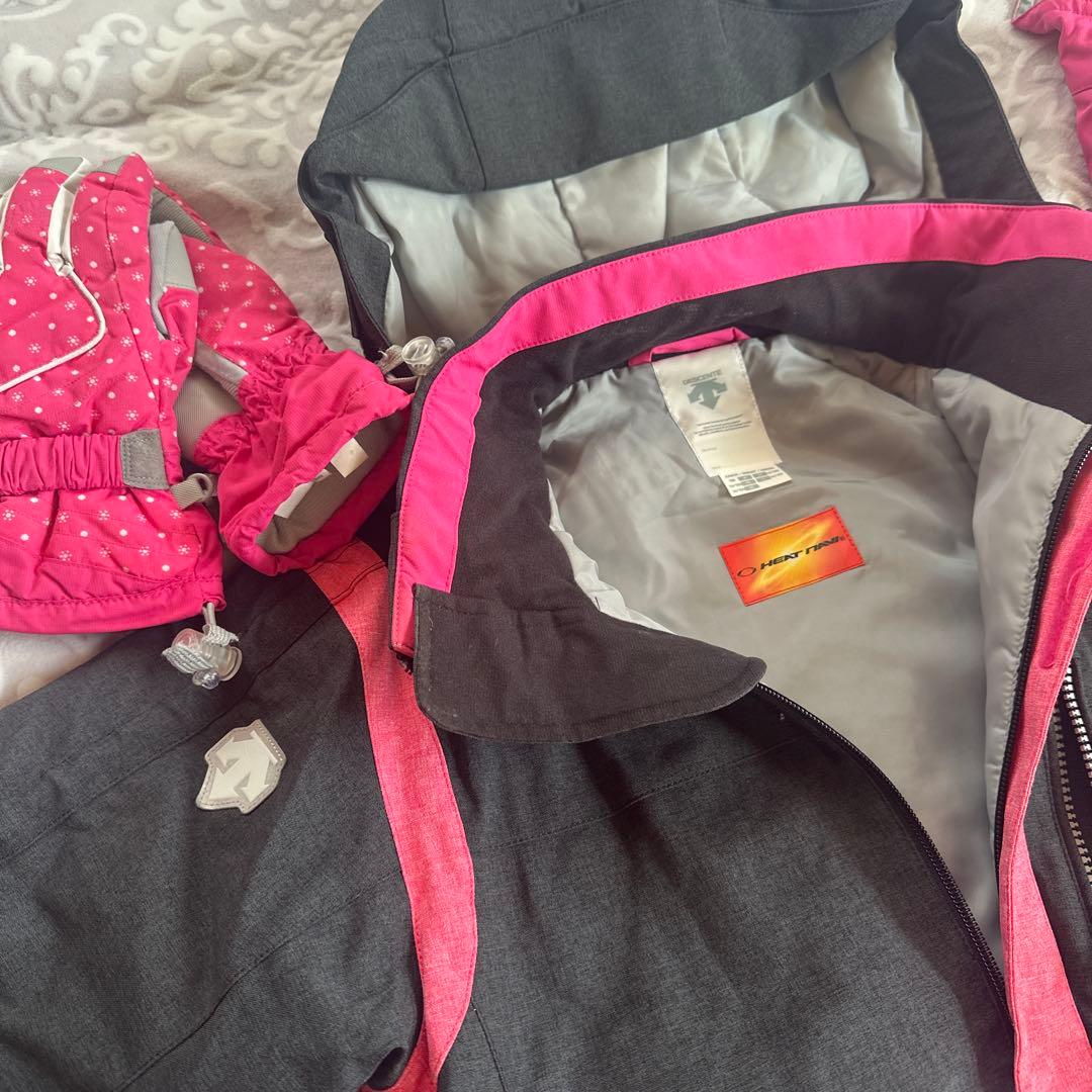 デサント スキーウエア 150 140 女の子ウエアセット スノーウェア 上下