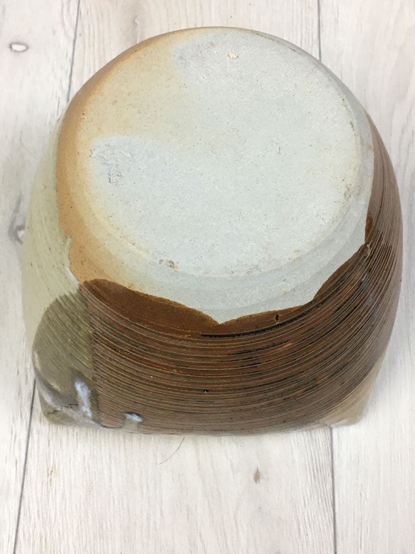 S302松古窯 佐久間勝山作 高取秞水指 共箱 茶道具