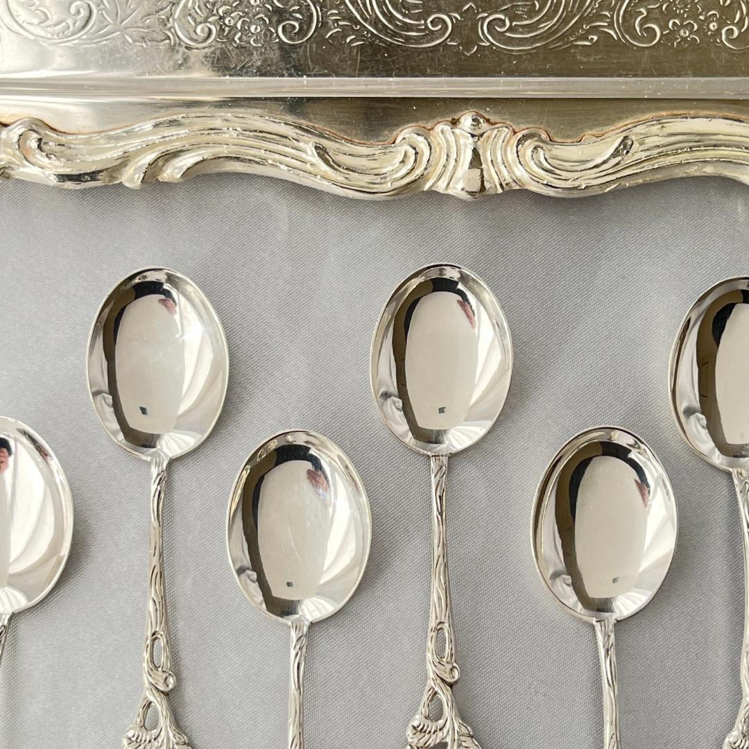 【ANTICO】 ヒルデスハイムローズ ティースプーン 6本【純銀】10.5cm