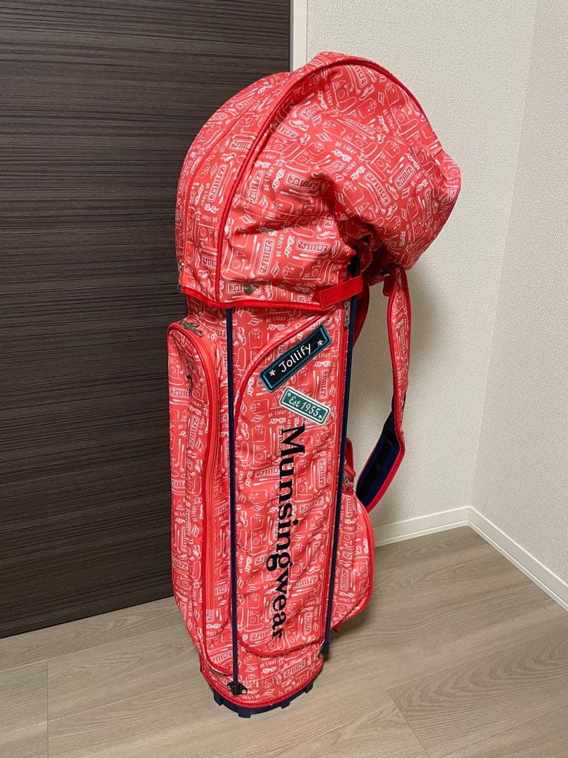 【メロンパン】Munsingwear 赤 キャディバッグ